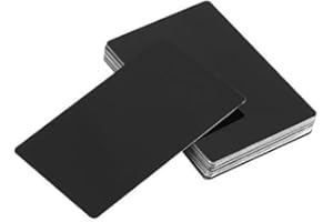 50Pcs Blank Metal Cards 5 Colors Aluminium Alloy Engraved Cards Business Customer DIY Gift Cards(Black)