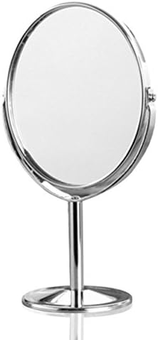 HOROW Small Oval 3 inch Two-sided 360 Degree Swivel Vanity Makeup Mirror 3X Magnifying Mirror Desktop Polished Chrome Plated (pack of 1)
