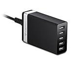 icefox (TM) 40W Family-Sized 5-Port High Speed Desktop USB Wall Charger with Smart Charging IC Technology Portable Travel Power Adapter for iPhone 6/6 plus/5/5s/4, iPad Air, Samsung Galaxy/Note, Nexus, HTC, Motorola and More(black)