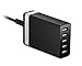 USB Wall Charger-icefox (TM) 40W Family-Sized 5-Port High Speed Desktop USB Charger with Smart Charging IC Technology Portable Travel Charger for iPhone 6s/6 plus/5/5s/4,iPad,Samsung and More(black)