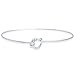 Sterling Silver Plain Solid Heart Knot .925 Sterling Silver Bangle Bracelet