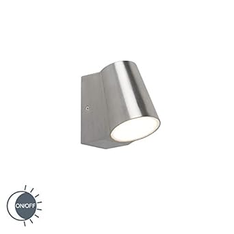 Qazqa Modern Moderne Aussen Wandleuchte Aluminium Silver Mit