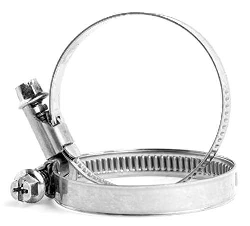 120mm - 140mm (Pack of 4) W2 - Stainless Steel Strong Worm Drive Hose Clip Adjustable Hose Clamp Ducting Clamp for Flexible Hose Pipe X06AB
