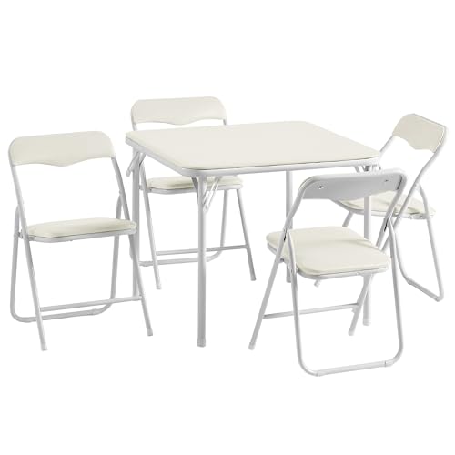 VECELO 5 Piece 24 Card Table and Chair Set Square