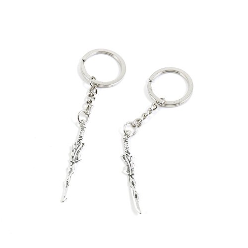 10 PCS Sword Saber Sabre Keychain Keyring Jewelry Making Charms Door Car Key Tag Chain Ring D6SY6M
