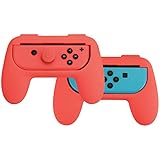 AmazonBasics Grip Kit for Nintendo Switch Joy-Con Controllers - Red