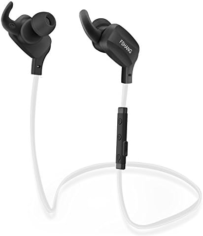 Endureal Selection Stereo Wireless Slim Earphones Bluetooth In-Ear Headset with Mic for Apple iOS and Android Remote for Gym Workout Noise Isolating Buds (Black-White)