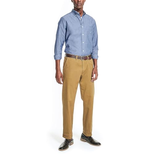 Nautica Sustainably Crafted Solid Shirt, Riviera Blue, Large