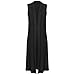 GirlsWalk Women's Plain Sleeveless Front Open Flared Maxi Cardigan Top