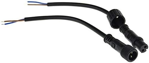 Pxyelec 5PCS Waterproof LED Strip 2 Core 2Pin Male to Female Connector Cable Black (20cm), 19*0.5 mm - Image 3