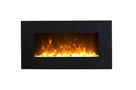 Elektrokamin Glow Fire Neptun, Wandkamin elektrisch (1500 Watt Heizlüfter, Farbige LED-Beleuchtung; Glasscheibe, Dimmer, Fern