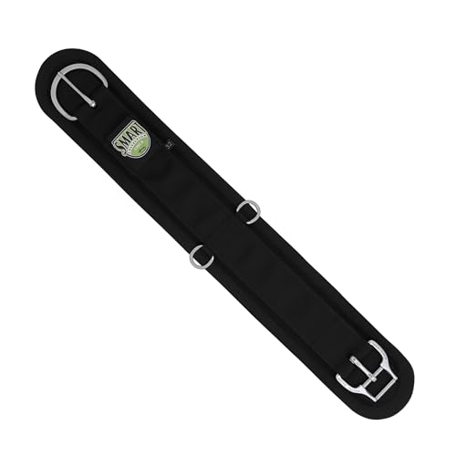 Weaver Equine ‎Straight Smart Horse Cinch, Anti-Slip Felt Lined Saddle Cinch Girth with Smart Cinch Buckle, Western Horse Riding Supplies, ‎Black