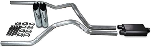 Truck Exhaust Kits - Shop Line dual exhaust system 2.5 AL pipe 2 chamber Muffler 2.5" Chrome Slash Cut Weld on Tip