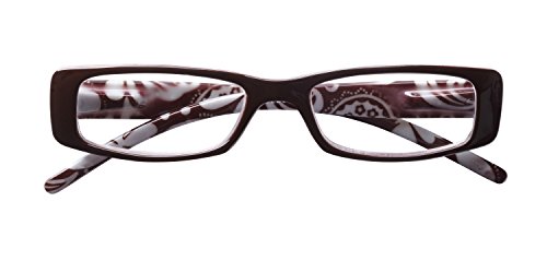 Wink Fancy Brown Floral Rectangle Reading Glass with Matching Pattern Case, +1.75, 0.200 Ounce