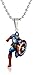 Marvel Comics Boys' Stainless Steel Captain America Figure Chain Pendant Necklace, 16