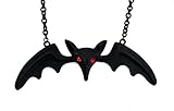 Lily Munster 5" Black Bat Necklace Vampire