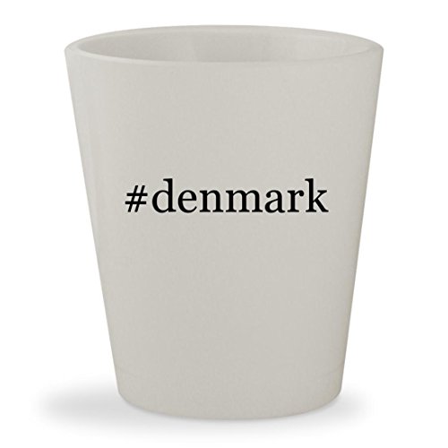 #denmark - White Hashtag Ceramic 1.5oz Shot Glass
