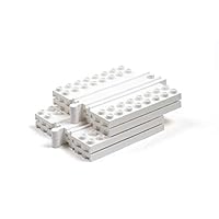 Dreamup Toys Block Platform Straight, Connect Wooden Train Tracks and Blocks/Bricks, Universal Compatible Connector (4-Pack)