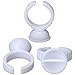 Akstore 200PCS Disposable Makeup Glue Rings Plastic Nail Art Tattoo Glue Rings Holder Eyelash Extension Rings Adhesive Pigment Holders Finger Hand Beauty Tools (Seperated)