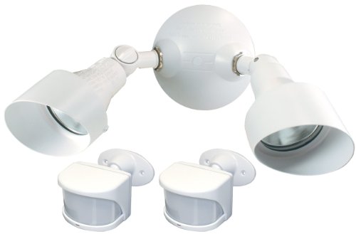 Heath/Zenith SL-6050-WH Halogen Security Light with Two Wireless Motion Sensors, White