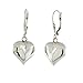 Sterling Silver Puffy Heart Leverback Earrings
