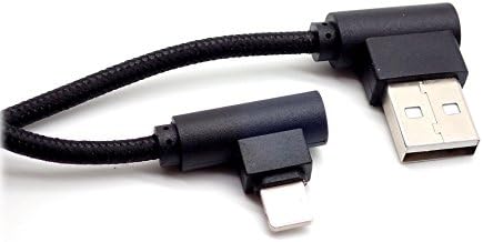 90 degree COSMOCAT Braided USB Charging and data transfer Cable for iPhone &amp; iPad 3.3 feet (1 m) (black)