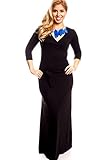 Lolli Couture QUARTER SLEEVE SCOOP NECKLINE CASUAL MAXI DRESS