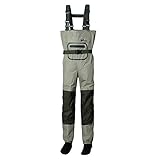 8 Fans Men’s Fishing Chest Waders - 3-Ply Durable Breathable and Waterproof with Neoprene Stocking Foot Insulated Chest Waders, for Duck Hunting, Fly Fishing, A Mesh Storage Bag Included