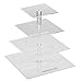 weddingwish Cupcake Stand, Acrylic Cupcake Holder, Premium 4 Tier Square Cupcake Stand for Wedding Birthday Holidays, Cady Bar Party Decoration,Clear