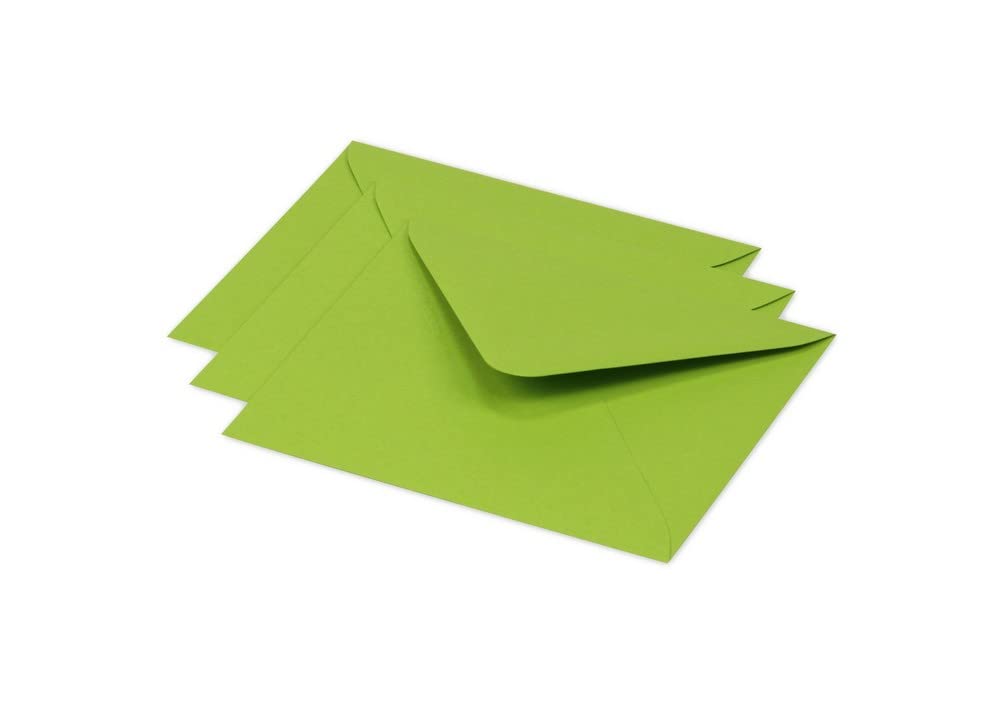 Clairefontaine 60121C Pack of 20 Gummed Envelopes Format 12.5x13.8cm 120g/m² Intensive Green Invitation Event Correspondence Pollen Range Premium Smooth Paper