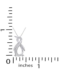 Jewel Zone US White Natural Diamond Penguin Infinity Penadnt14k Gold Over Sterling Silver (1 10 Ct)
