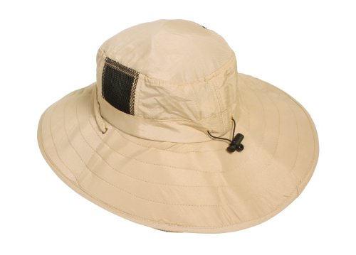 Simplicity Sun UV Protection Wide Brim Safari Hat w/ Drawstring Cord Khaki-NB004