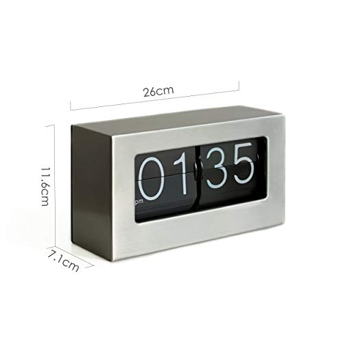 Rejea WonderZoo Auto Flip Clock, Stainless Steel Wall Mounted, Desktop