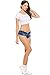Romanstii Mini Shorts Denim Stretchable Cut Off Low Rise Waist Sexy Micro Jeans Hot Pants for Woman Girls Teen(Dark Blue Small)