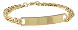 Men's Gold-Tone Stainless Steel 8mm Beveled Chain Identification Bracelet