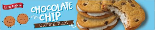 LITTLE DEBBIE CHOCOLATE CHIP CREME PIES, 8 INDIVIDUALLY WRAPPED SANDWICH COOKIES, 10.63 OZ BOX