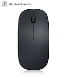 ICFPWR Bluetooth Wireless Mouse, Slim Rechargeable 3 Adjustable DPI Level for PC/Tablet/Laptop and Windows/Mac/Linux, Silent & Smooth, Basic Design (Black)