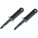 SET OF 2 - 7 1/4 Inch Commercial Grade Oyster Knife, Shucker Knives, Oyster Opener, Clam Knife, Shellfish Knife, Shellfish Opener, Seafood Tool, Stainless Steel, Ergonomic Non-Slip Soft Grip Handle w/Hand-Guard