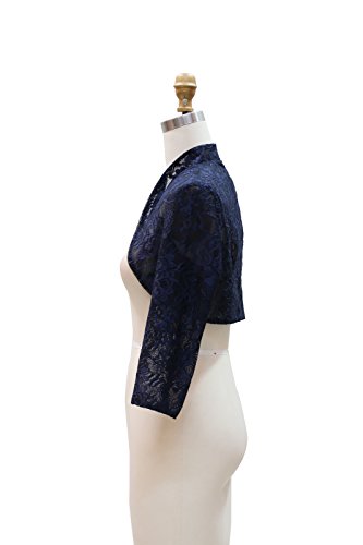 Chic Queen Women's Long Sleeve Floral Lace Shrug Bolero Cardigan(XL/Eggplant)