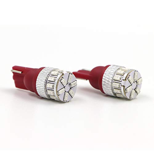 Dantoo 4pcs Super Bright T10 LED Bulbs 194 168 2825 175 W5W 158 161 192 Wedge Dome Lights 3014 Chipset 18 SMD Brilliant Red Light Lamp for for Car Interior Map License Plate Trunk Parking Light