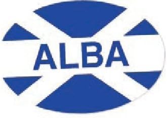 Scottish St. Andrews Saltire Flag with ALBA Oval Vinyl Car Sticker