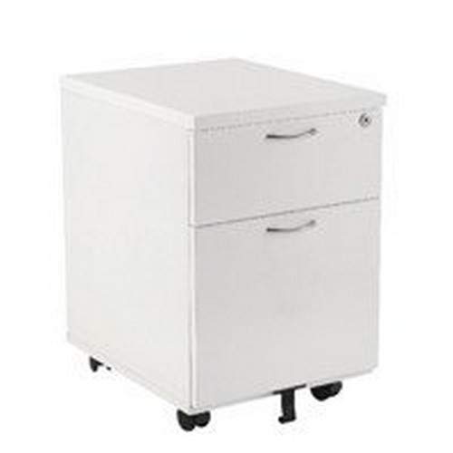 Jemini White 2 Drawer Mobile Pedestal