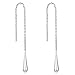 LUHE Sterling Silver Teardrop Threader Earrings Long Chain Dangle Earrings Christmas Gifts for Women