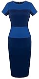 HOMEYEE Women's Patchwork New OL Casual Career Pencil dress U463