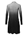WSK1079 Womens Ombre Open Front Long Cardigan XXL Black