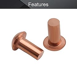 MroMax 100Pcs M3 Round Head Copper Solid Rivets
