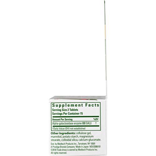 beano Ultra 800 Gas Prevention, Bloating Relief, 30 Tablets, Packaging