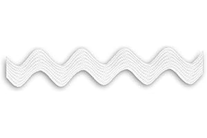 Trimplace 1/4" (6 mm) Baby RIC Rac Trim – 24 Yards White – Wavy Braid, Ideal for Sewing, Quilting, Hair Bows, Crafts