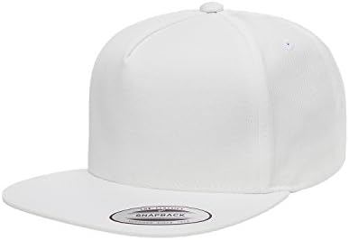 Flexfit 110® Flat Bill Snapback Cap One Size White at Amazon Men's