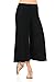 iconic luxe Women's Elastic Waist Jersey Culottes Large Black